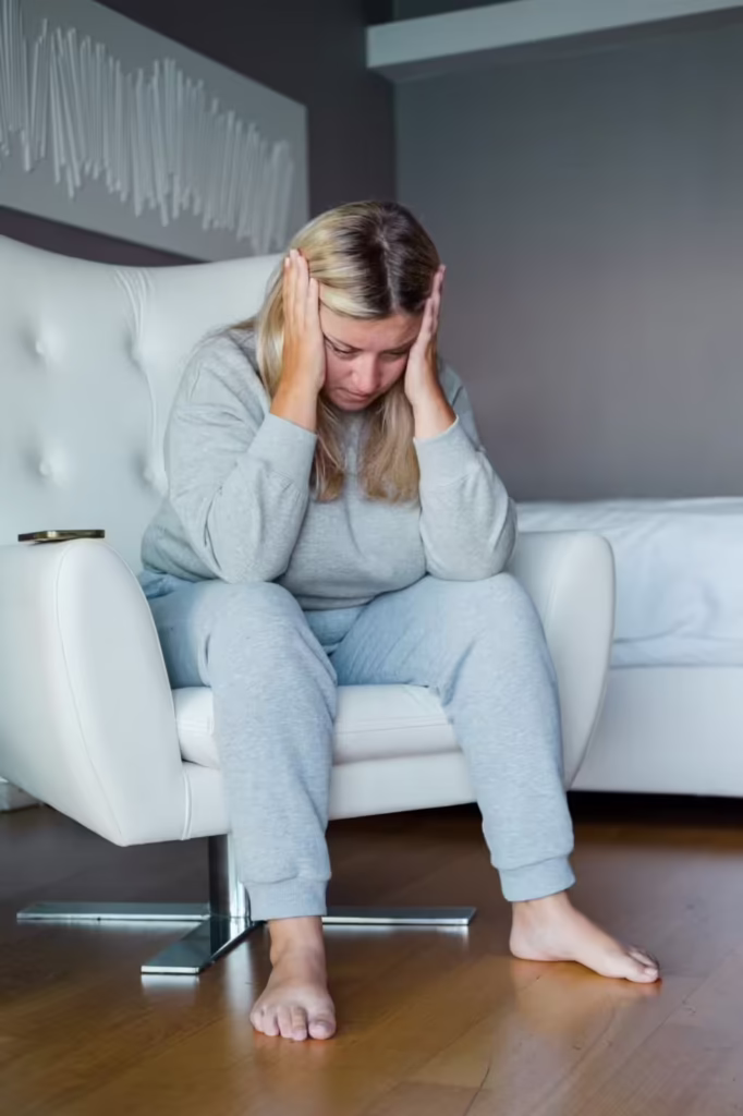 A young woman struggling with her body image