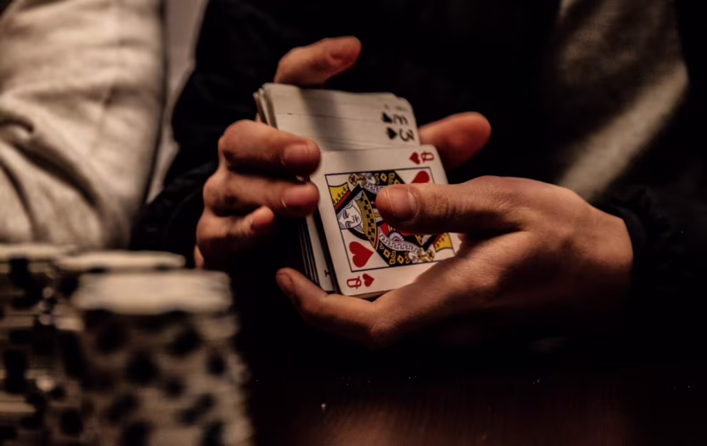 Someone shuffling cards